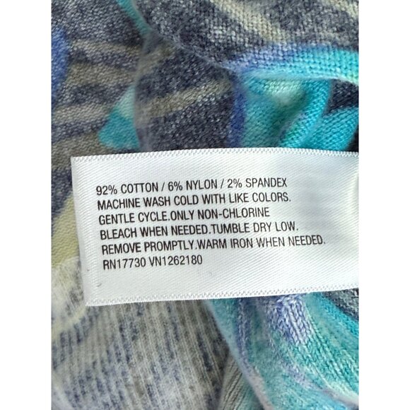 Merona Womens Blue Floral Cardigan Sweater XL - Picture 6 of 16